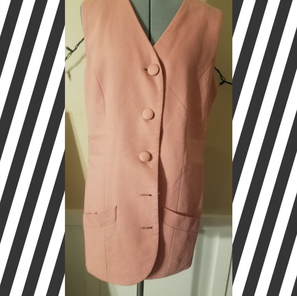 Vintage Paradox Button Down Blush Vest - image 1